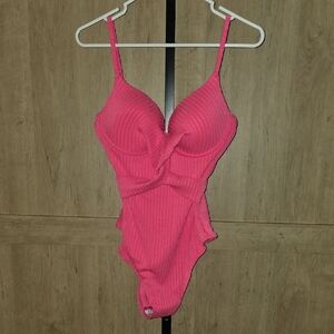(J47) Pink Women's One Piece Swimsuit Sz XL